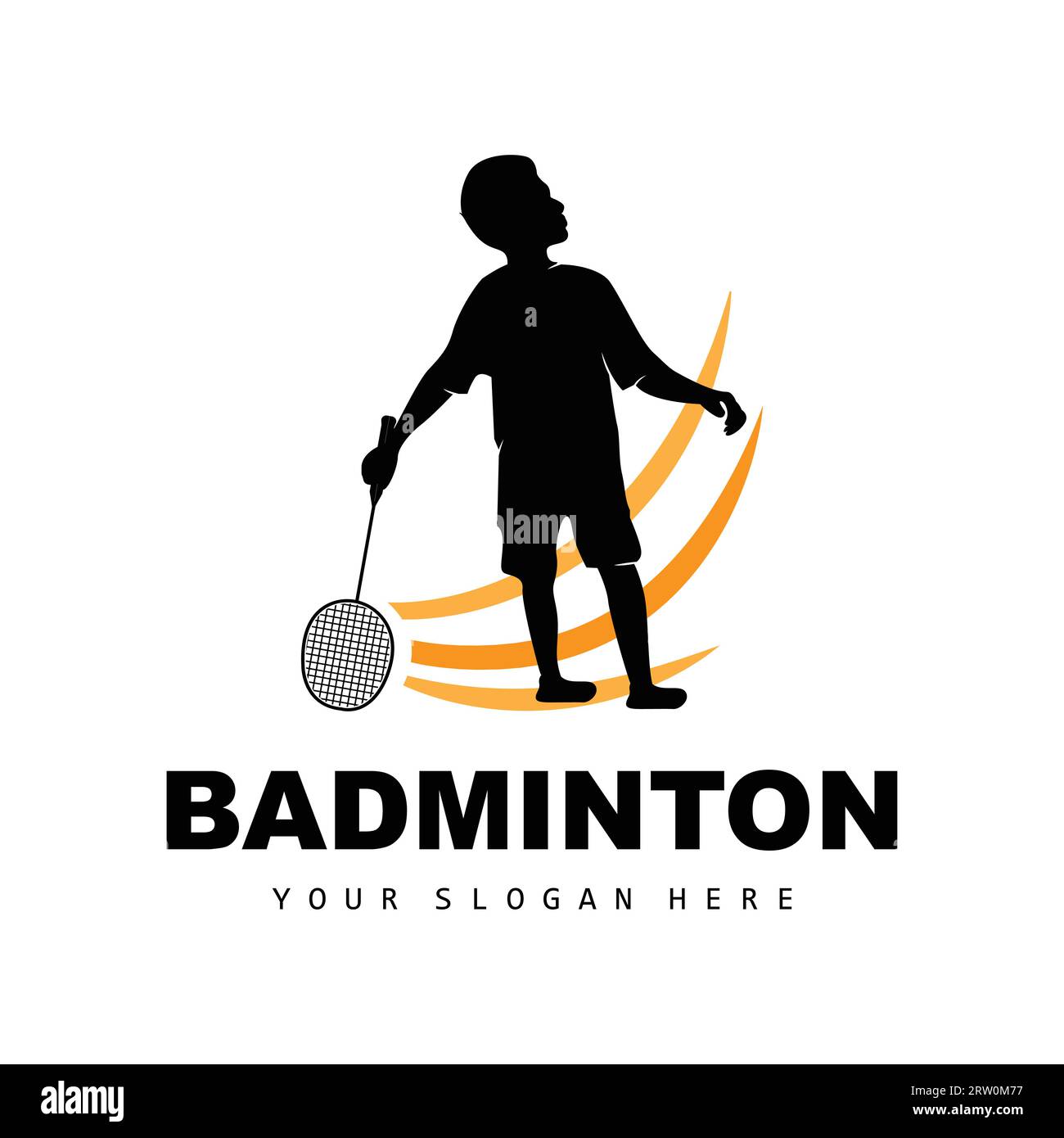 Logo badminton, design a ramo sportivo, collezione Vector Abstract Badminton Players silhouette Collection Illustrazione Vettoriale