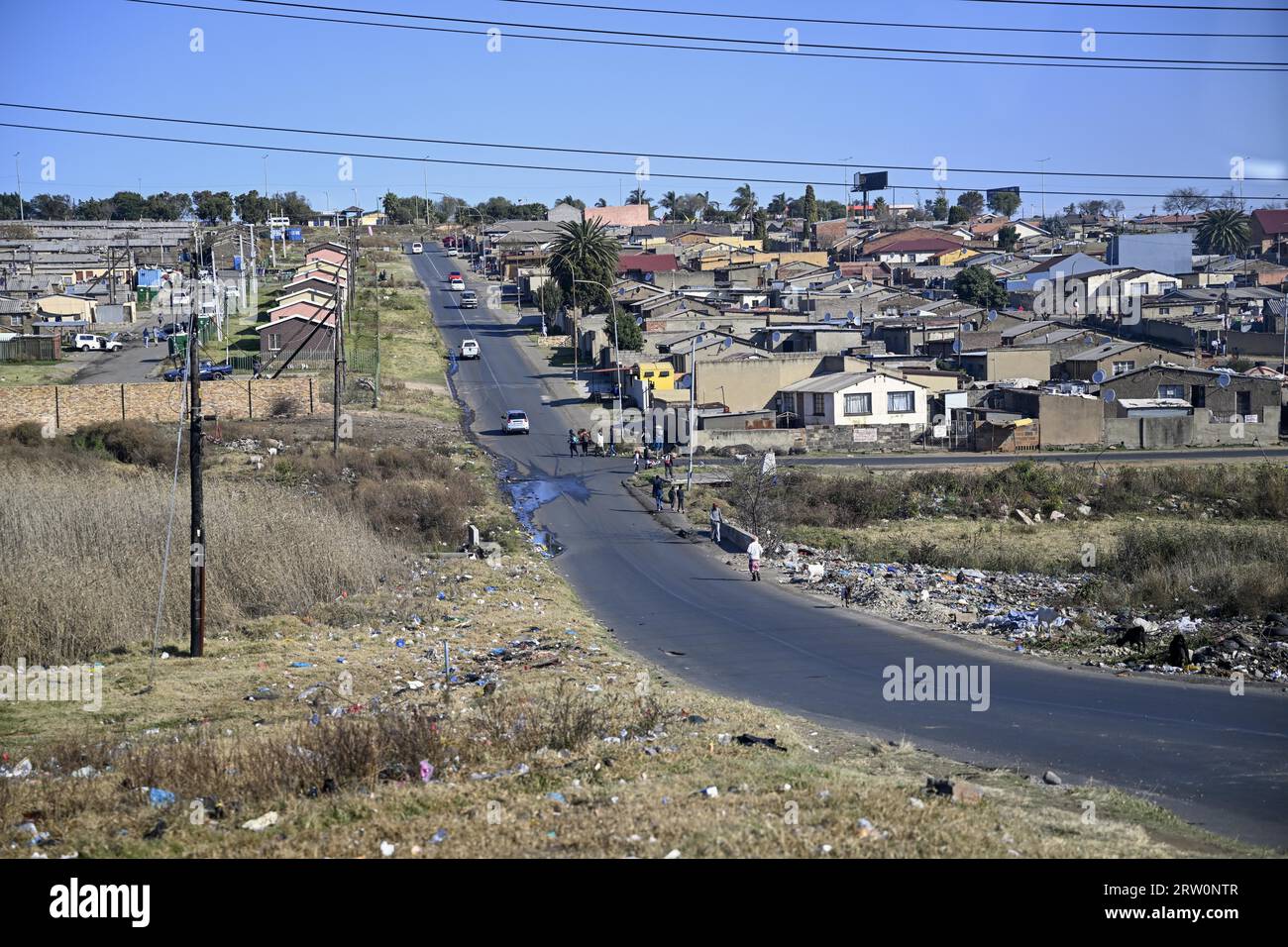 Scena di strada nell'ex municipio di Soweto, Johannesburg, provincia di Gauteng, Sudafrica Foto Stock