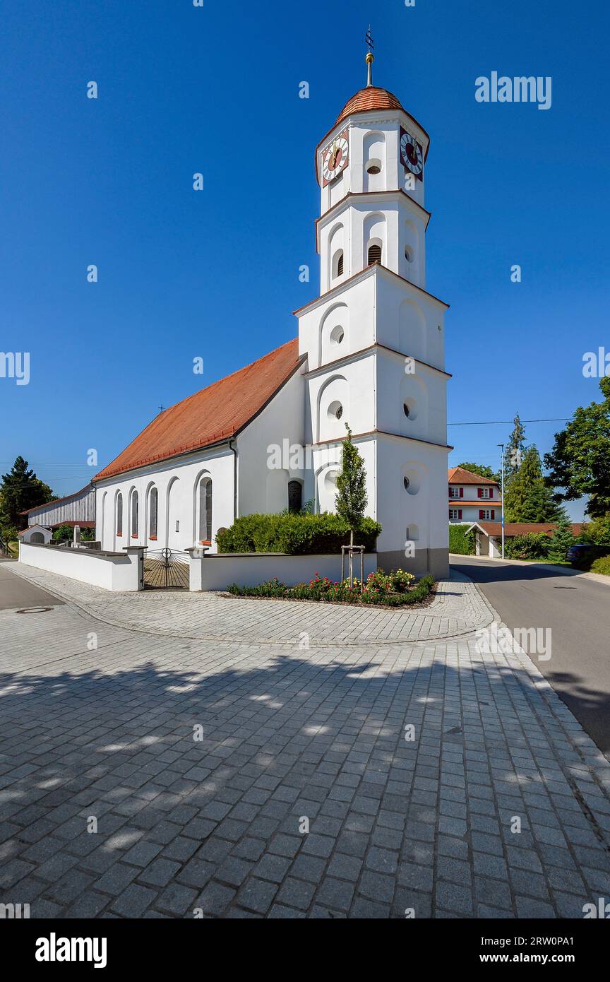Chiesa cattolica della Santissima Trinità, Kronburg im Illerwinkel, Baviera, Germania Foto Stock
