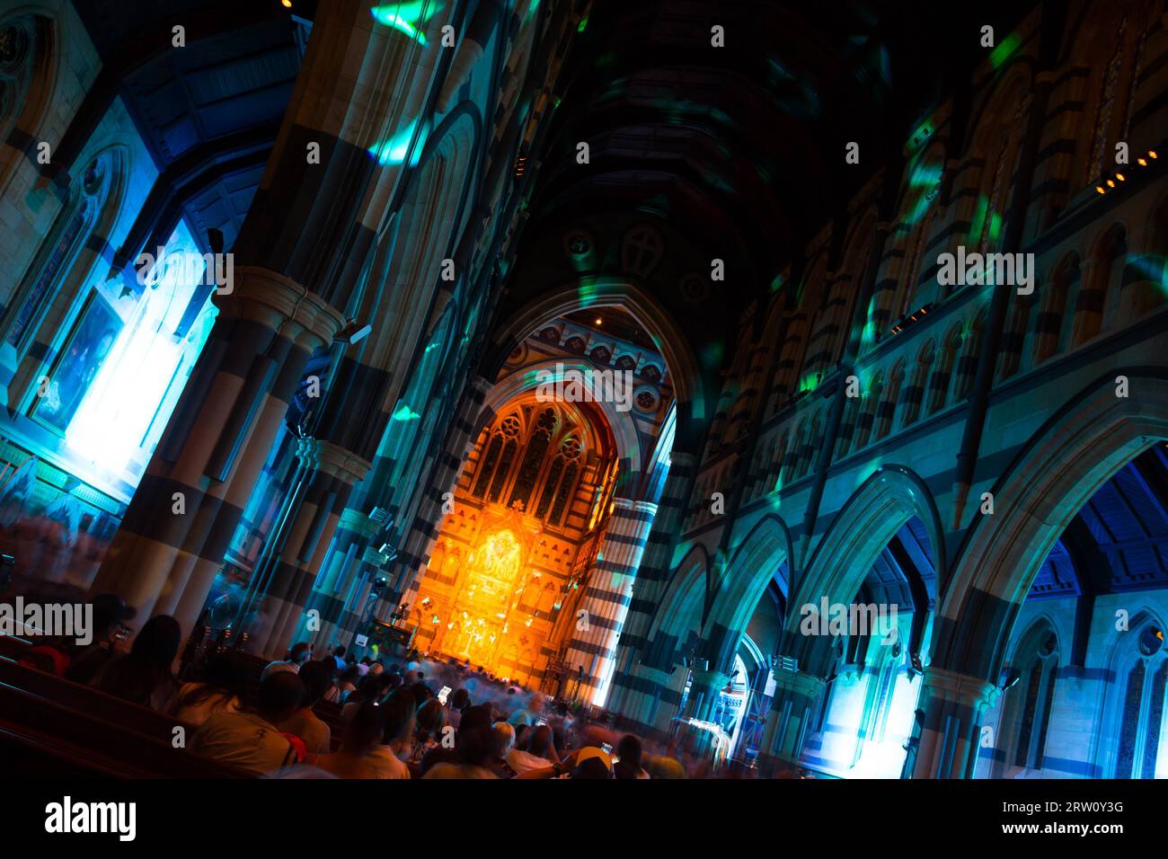 Melbourne, Australia, 21 febbraio, Cattedrale di St Paul durante la notte Bianca il 21 febbraio 2015 Foto Stock