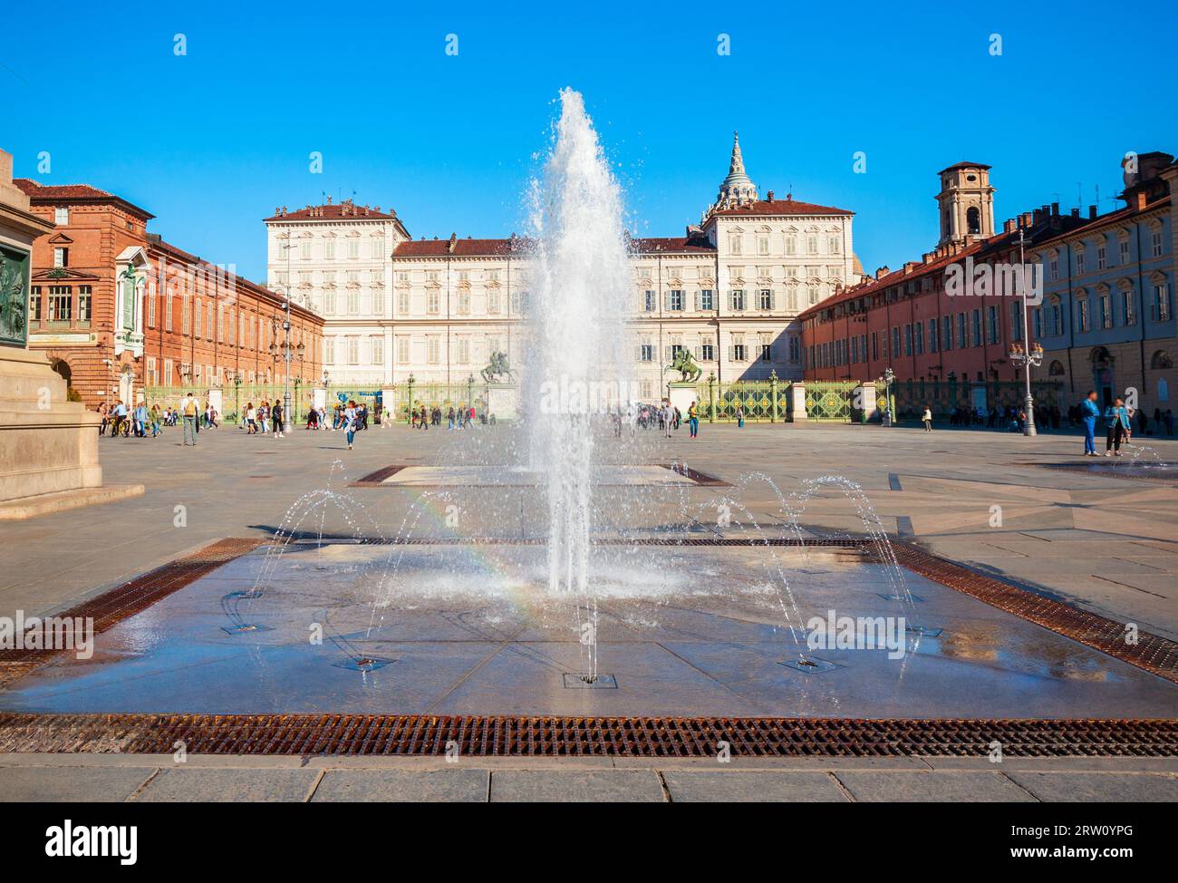 Piazza Madama o Piazza del Castello nella città di Torino e Regione Piemonte Foto Stock