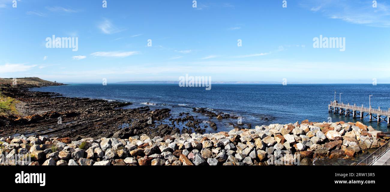 Molo dei traghetti di Kangaroo Island a Cape Jervis, Australia meridionale, Australia Foto Stock