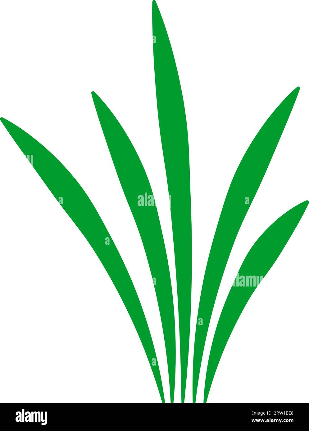 Icona simbolo verde della boccola in erba primavera, illustrazione del bestiame Illustrazione Vettoriale