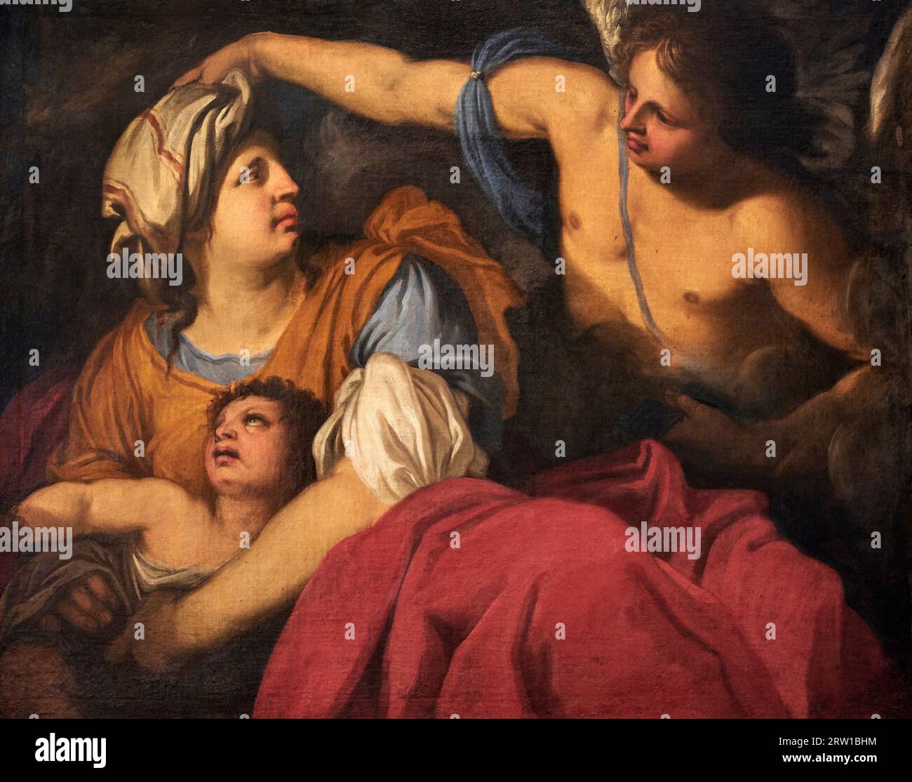 Agar e ismaele - olio su tela - scuola bolognese - XVIII secolo - Grosseto, Museo Archeologico e d'Arte della Maremma Foto Stock