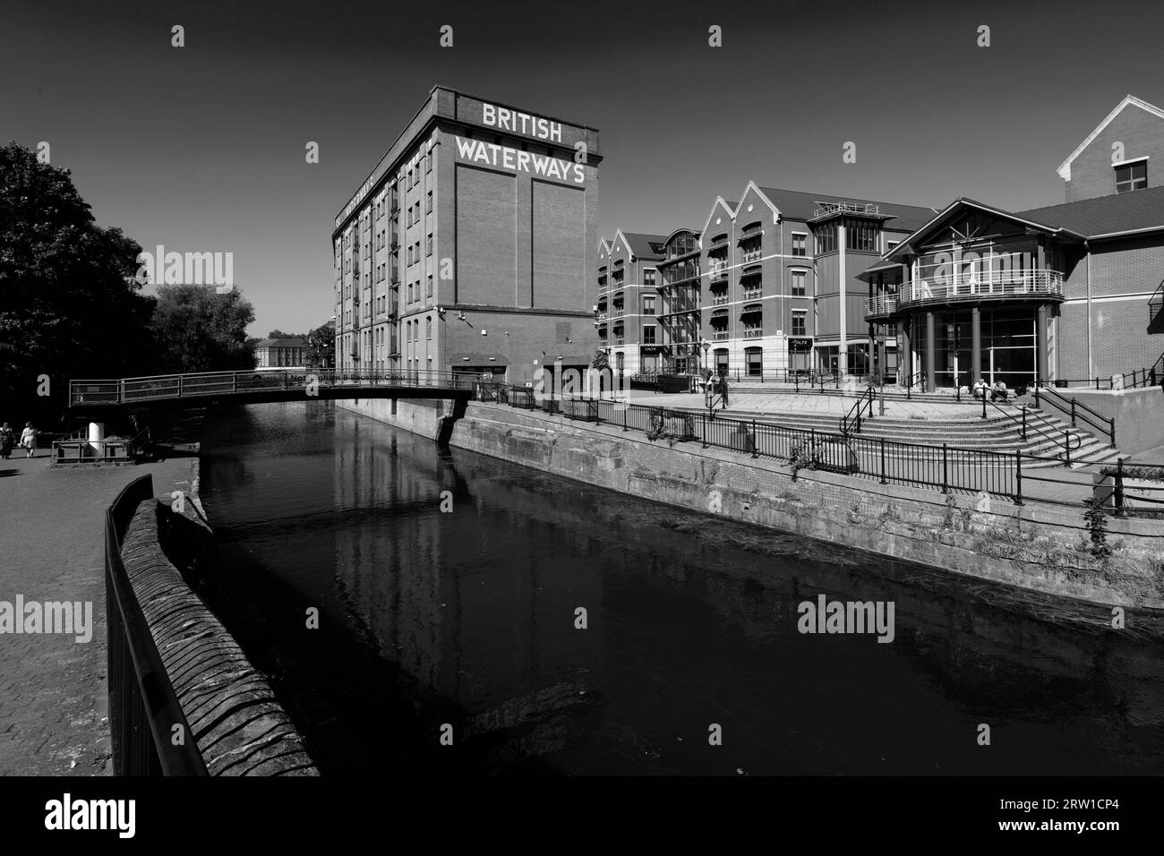 Nottingham e Beeston Canal, Castle Wharf, Waterfront area della città di Nottingham, Nottinghamshire, Inghilterra, Regno Unito Foto Stock