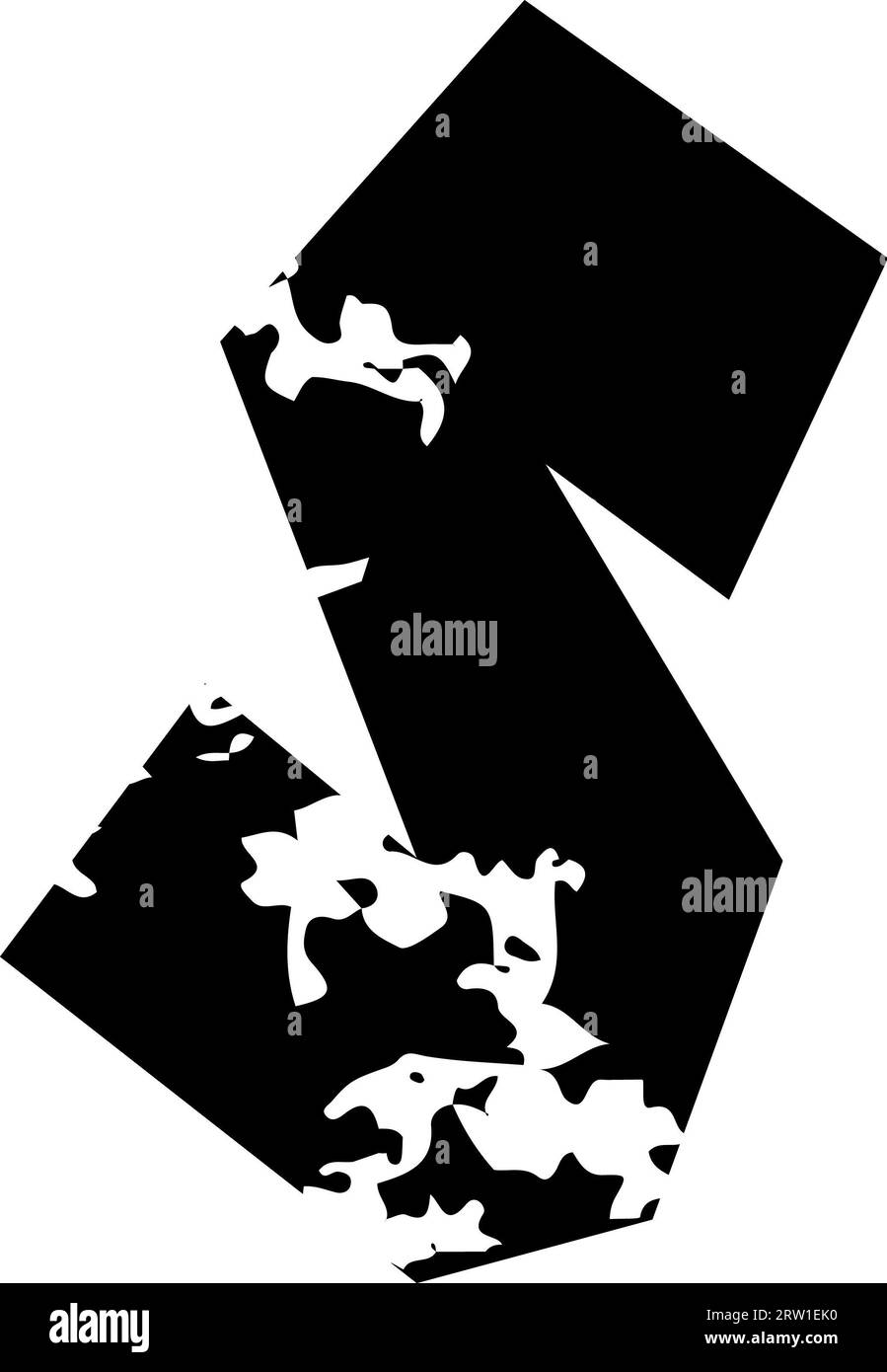 Visualizza alfabeto grunge angolo carta tagliata lettera S.. Foto Stock