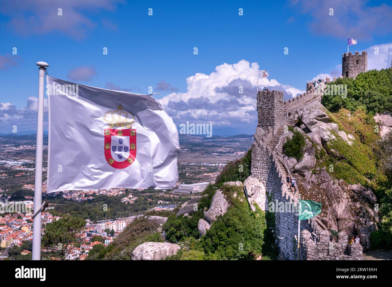Castelo dos Mouros, castello moresco sopra Sintra, Portogallo Foto Stock