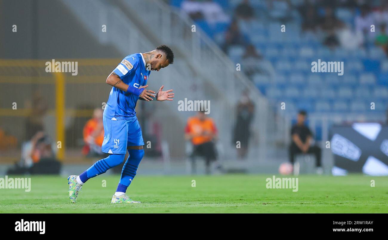 Neymar Jr dell'al-Hilal SFC in azione durante il giorno 6 della SAFF Roshn Saudi Pro League 2023-24 contro l'al-Riyadh SC al Prince Faysal bin Fahd Stadium il 15 settembre 2023 a Riyad, Arabia Saudita. Foto di Stringer / Power Sport Images Credit: Power Sport Images Ltd/Alamy Live News Foto Stock