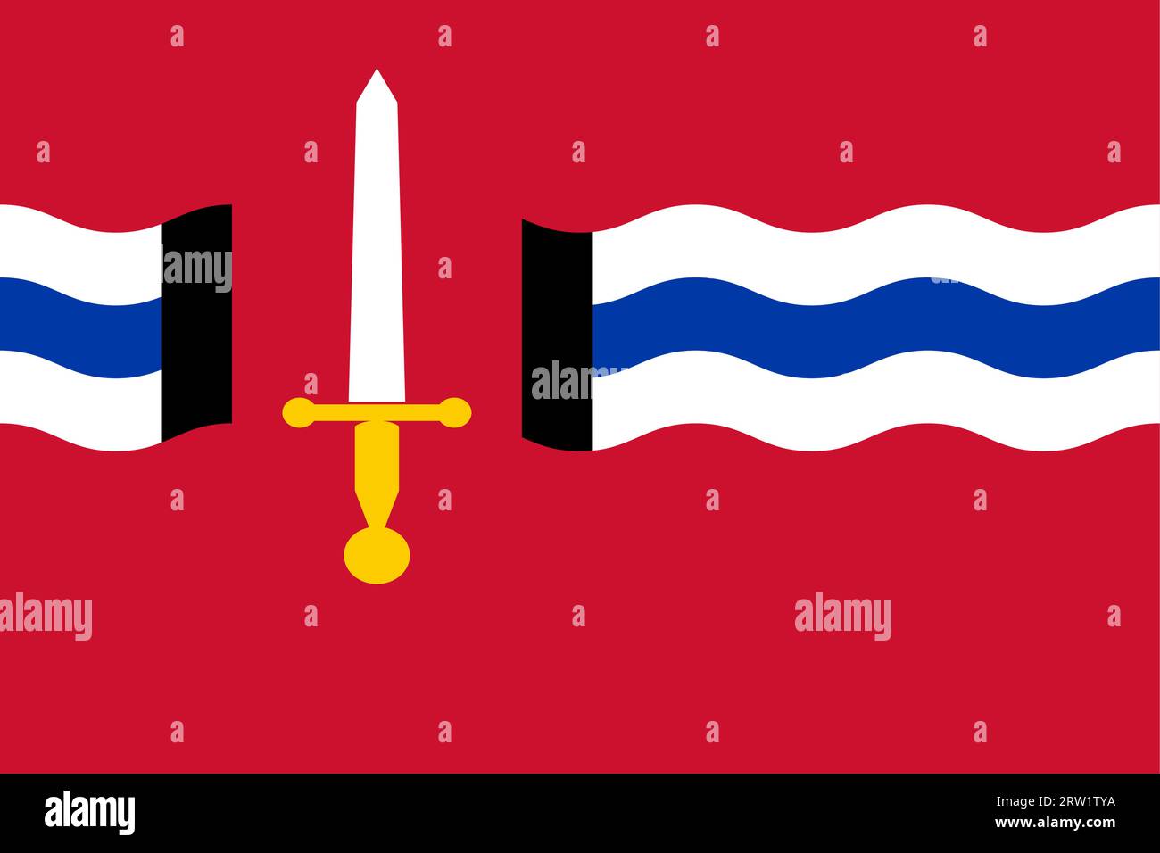Bandiera del comune di Reimerswaal (provincia della Zelanda, Regno dei Paesi Bassi, Olanda) Illustrazione Vettoriale