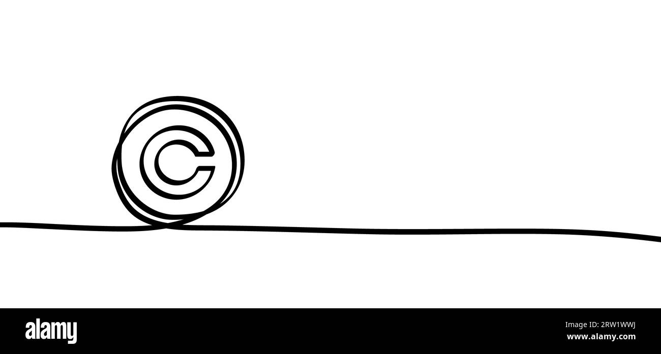 Copyright o lettera C. Diritto di prima pubblicazione. Copia simbolo di destra. giornata mondiale del copyright. concetto di educazione legale.. Registrare il copyright del marchio i Foto Stock