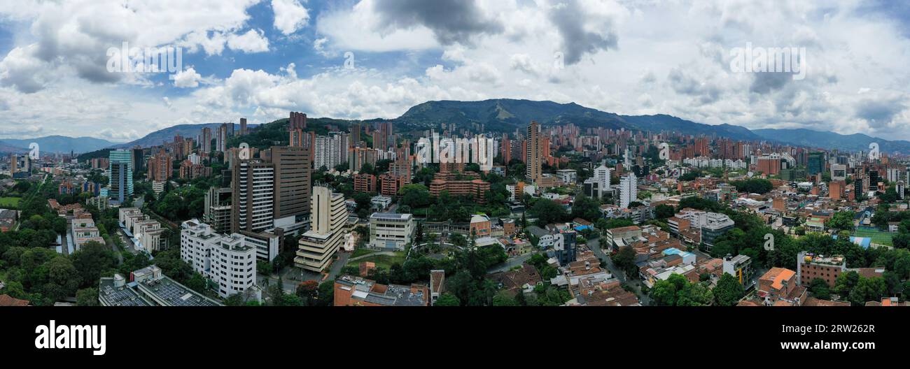 Vista panoramica aerea della città di Bogotà, Colombia. Foto Stock