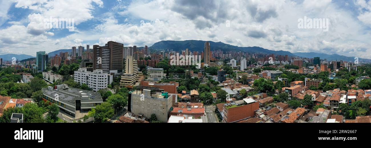 Vista panoramica aerea della città di Bogotà, Colombia. Foto Stock