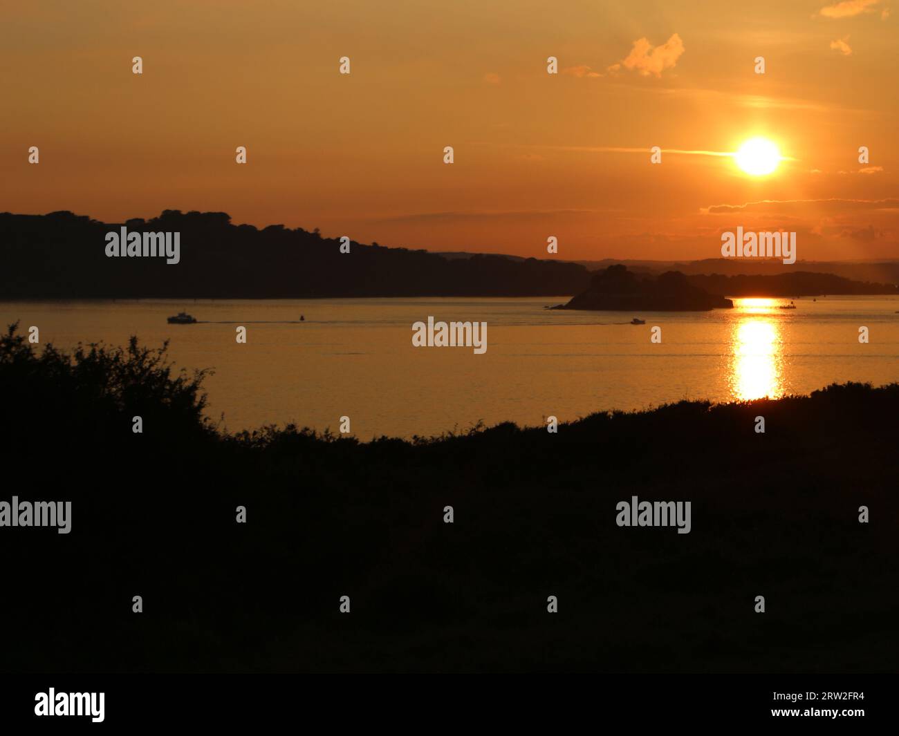 Golden Hour su Plymouth Sound Foto Stock