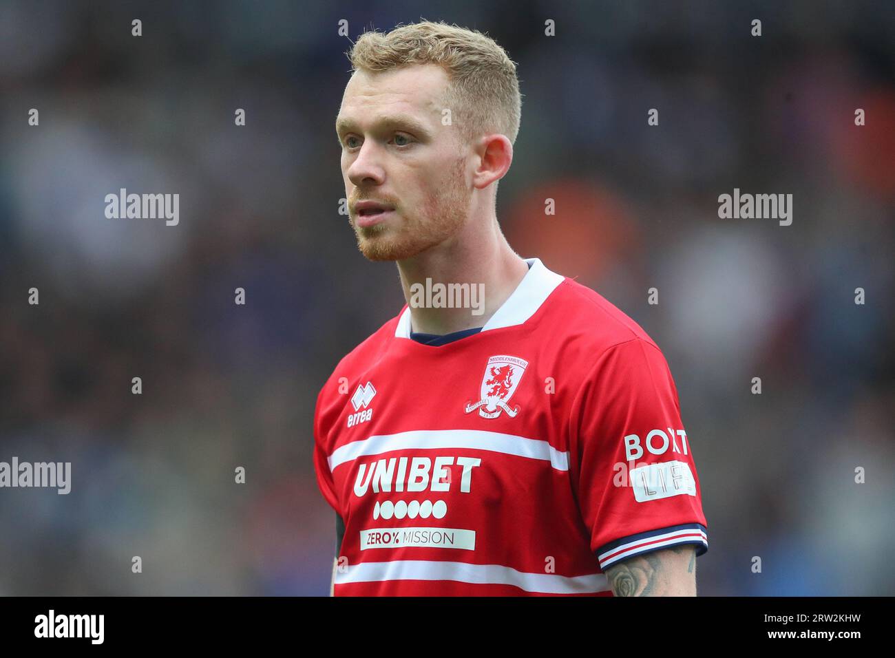 Lewis o'Brien n. 28 di Middlesbrough durante il match per il campionato Sky Bet Blackburn Rovers vs Middlesbrough a Ewood Park, Blackburn, Regno Unito, 16 settembre 2023 (foto di Gareth Evans/News Images) Foto Stock