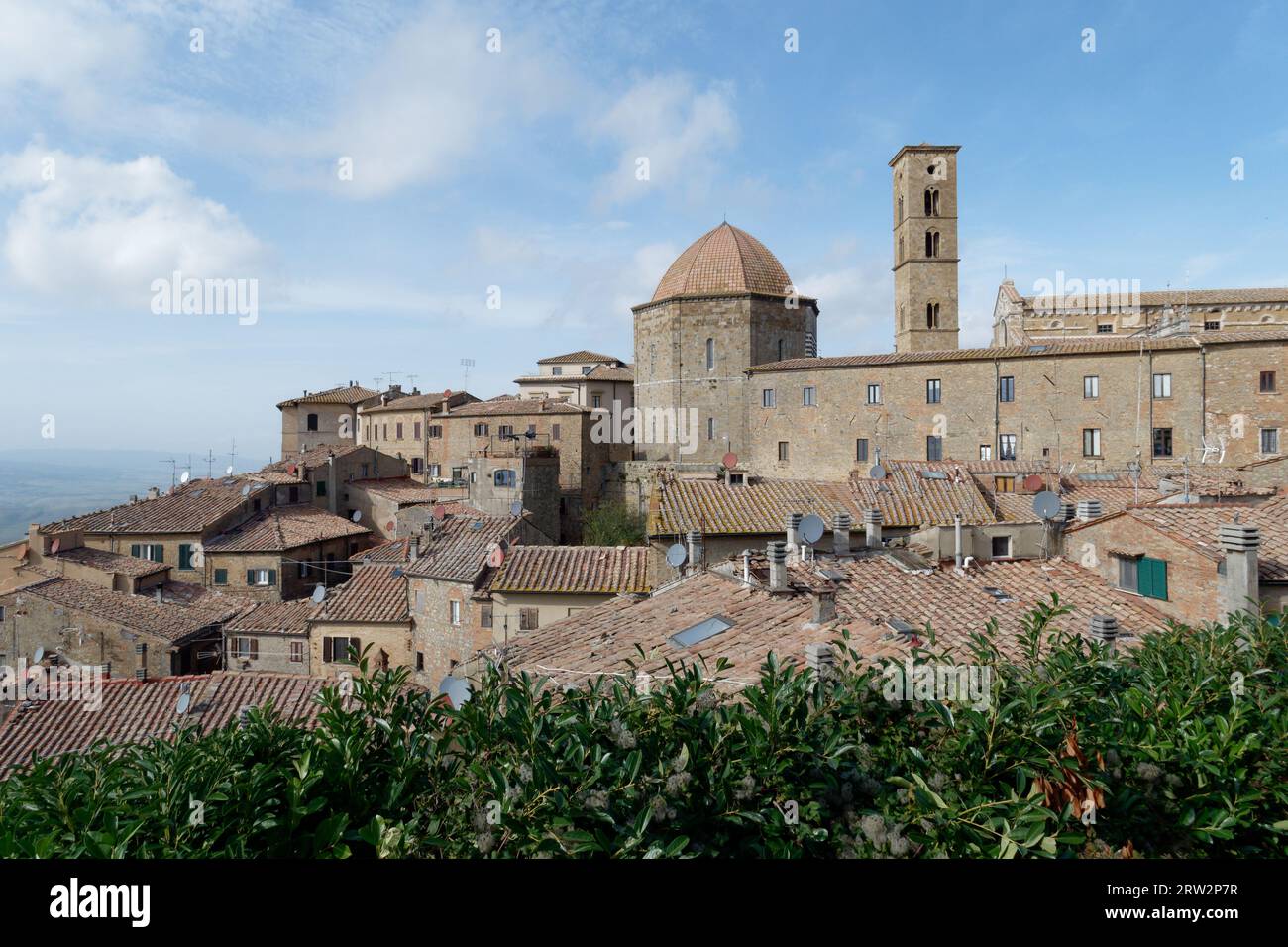 Vista panoramica del paese di Volterra . Pisa, Toscana Italia Foto Stock