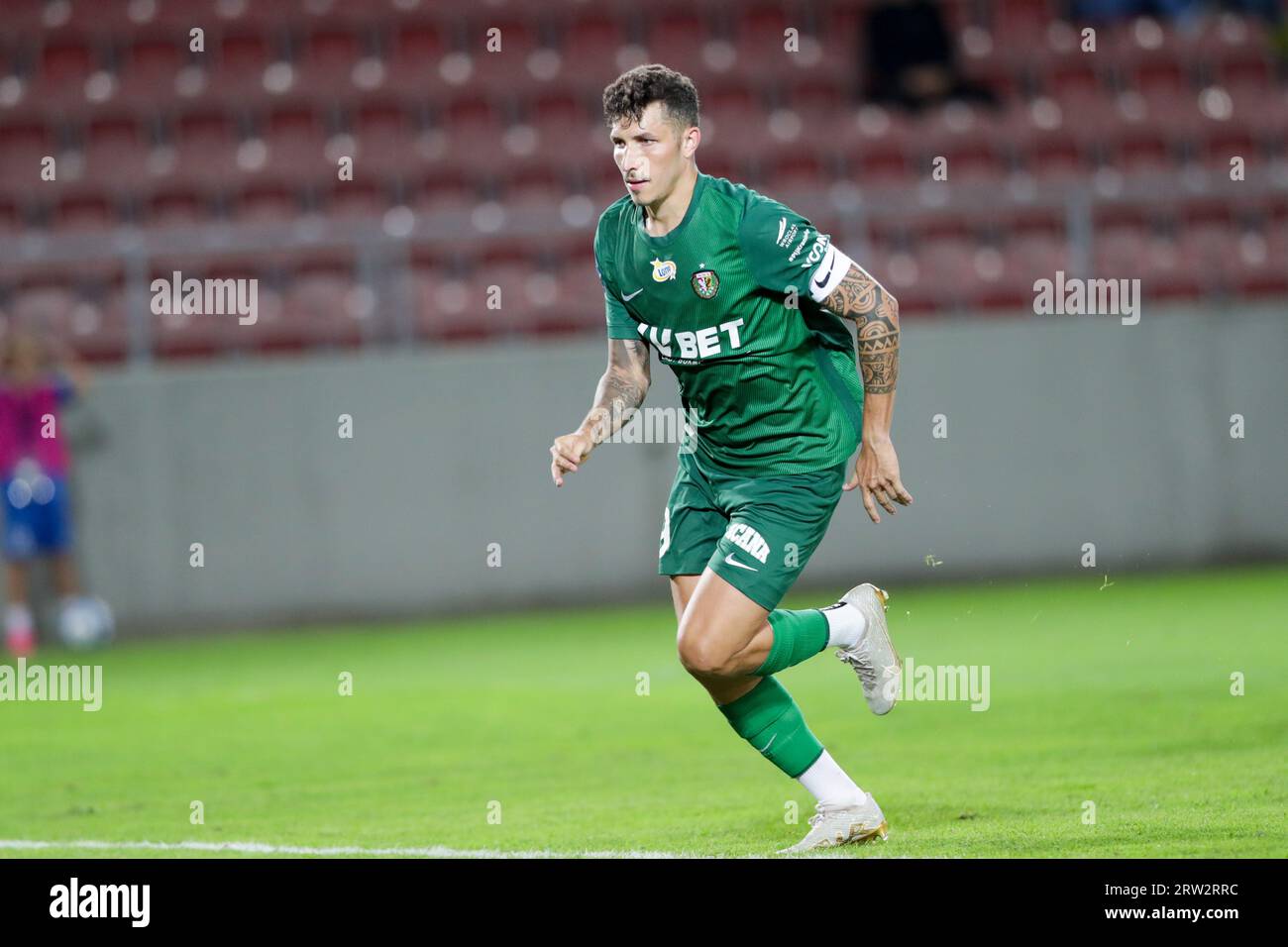 Cracovia, Polonia. 15 settembre 2023. Erick Exposito Hernandez di Slask Wroclaw visto in azione durante la partita di calcio polacca PKO Ekstraklasa League 2023/2024 tra Puszcza Niepolomoce e Slask Wroclaw allo Stadio Cracovia. Punteggio finale; pallone Puszcza Niepolomice 1:3 di Breslavia. (Foto di Grzegorz Wajda/SOPA Images/Sipa USA) credito: SIPA USA/Alamy Live News Foto Stock