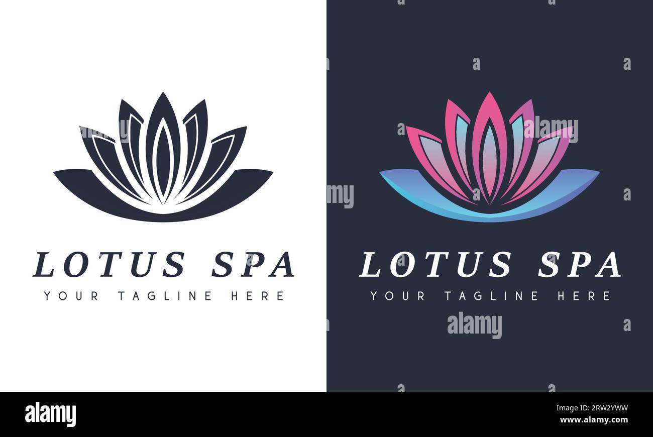 Logotipo Lotus Spa Logo Design Massage Center logotipo Beauty Cosmetic logotipo Illustrazione Vettoriale