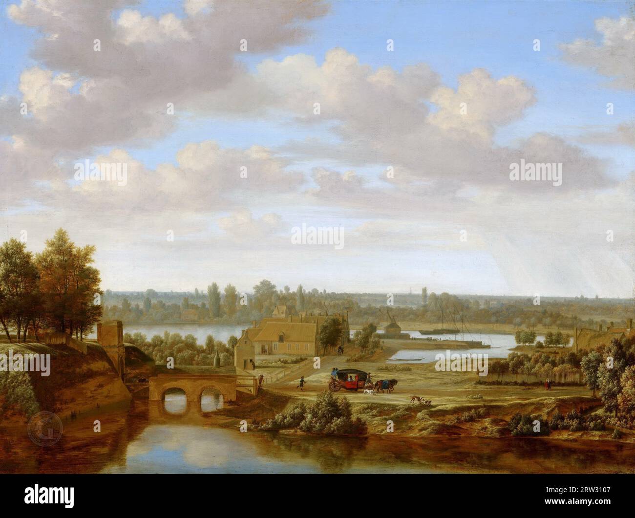 Joris van der Haagen - Panorama vicino ad Arnhem con la porta del Reno 1649, 66 x 88,7 cm. Joris van der Haagen (c.1615-1669) Foto Stock