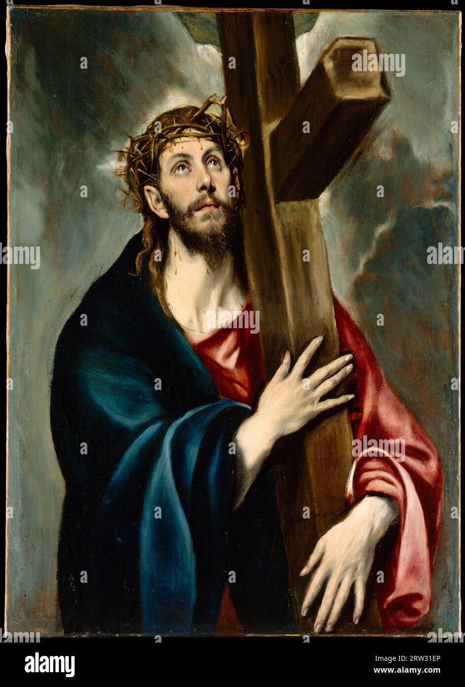 Gesù Cristo che porta la croce, dipinto ad olio dell'artista greco El Greco Domenikos Theotokopoulos, ca. 1577-87 Foto Stock