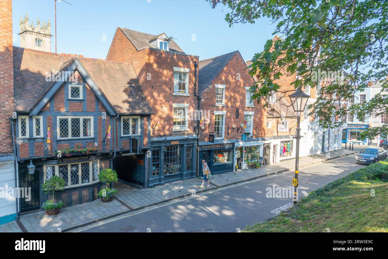 Golden Cross Inn, 4 Princess Street, Shrewsbury. La più antica locanda di Shrewsbury dal 1428. Nella foto, nel settembre 2023. Foto Stock