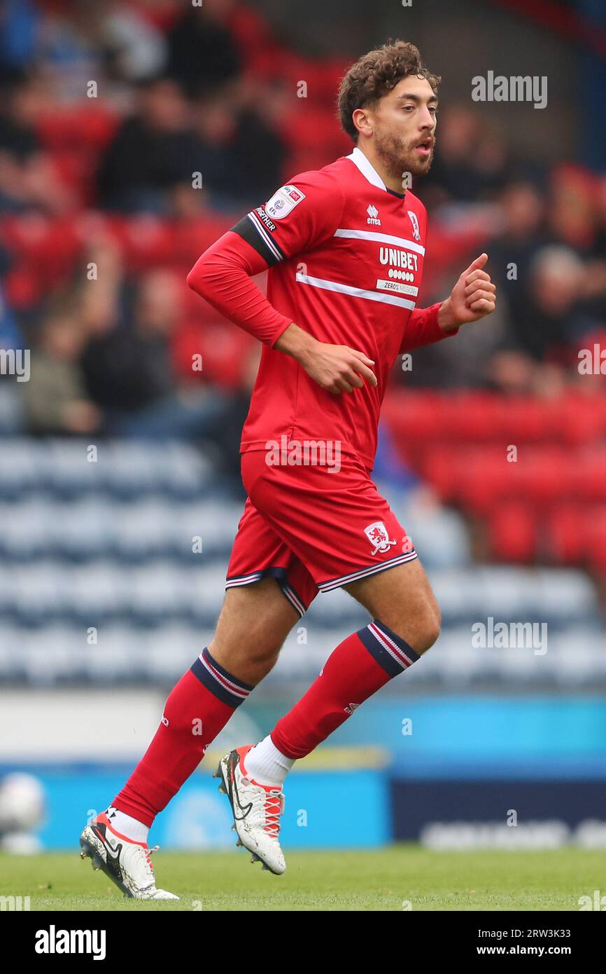 Blackburn, Regno Unito. 16 settembre 2023. Matt Crooks #25 di Middlesbrough durante il match per il Sky Bet Championship Blackburn Rovers vs Middlesbrough a Ewood Park, Blackburn, Regno Unito, 16 settembre 2023 (foto di Gareth Evans/News Images) a Blackburn, Regno Unito il 9/16/2023. (Foto di Gareth Evans/News Images/Sipa USA) credito: SIPA USA/Alamy Live News Foto Stock