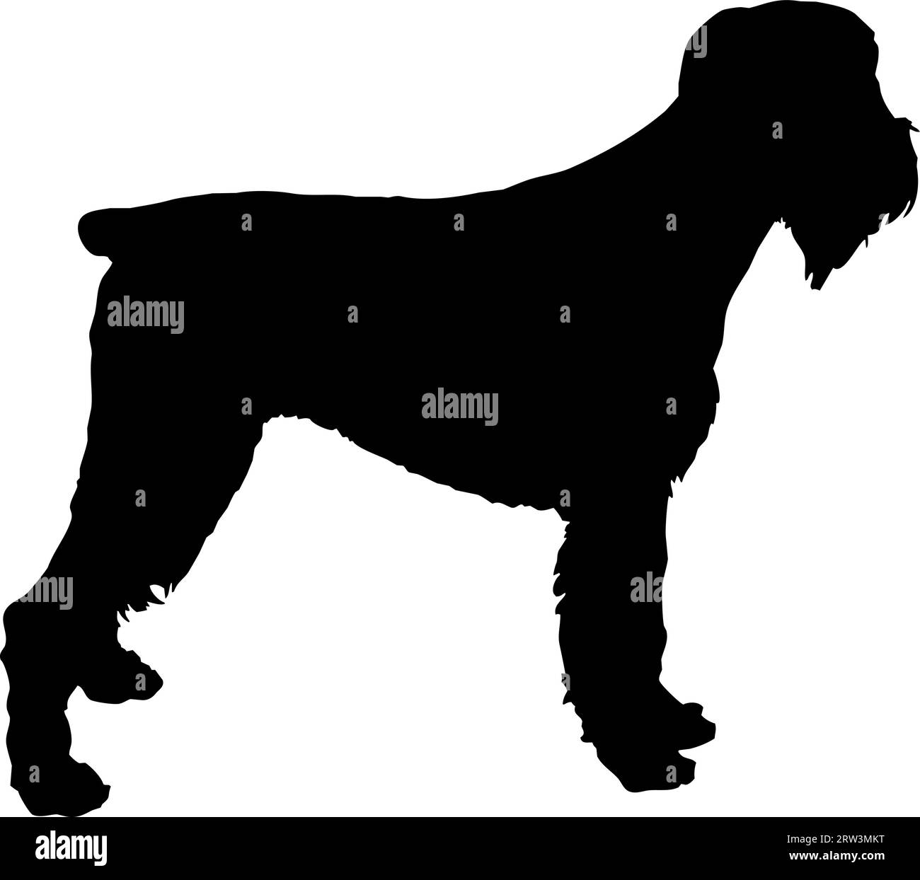 Illustrazione del vettore del segnale della silhouette del cane. Forma di cane nero su sfondo bianco. Concetto di protezione. Illustrazione concettuale del logo Vet Clinics Illustrazione Vettoriale