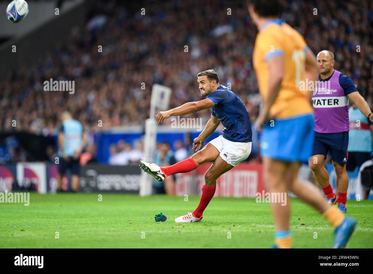 Parigi, Francia. 14 settembre 2023. Melvyn Jaminet durante la Rugby union World Cup RWC 2023, Pool A match tra Francia e Uruguay allo Stade Pierre Mauroy il 14 settembre 2023 a Lille, in Francia. Crediti: Victor Joly/Alamy Live News Foto Stock