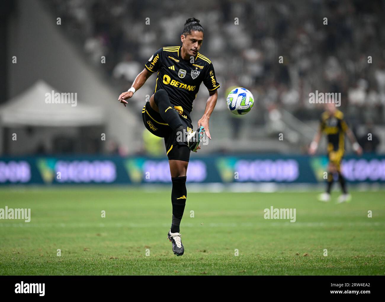 Belo Horizonte, Brasile. 16 settembre 2023. Mauricio Lemos dell'Atletico Mineiro, durante la partita tra Atletico Mineiro e Botafogo, per la serie A brasiliana 2023, all'Arena MRV Stadium, a Belo Horizonte il 16 settembre. Foto: Gledston Tavares/DiaEsportivo/Alamy Live News Credit: DiaEsportivo/Alamy Live News Foto Stock