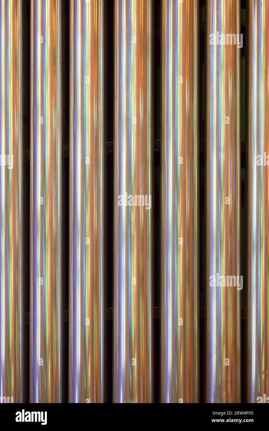 Sfondo o consistenza di un organo a canne lucente Foto Stock