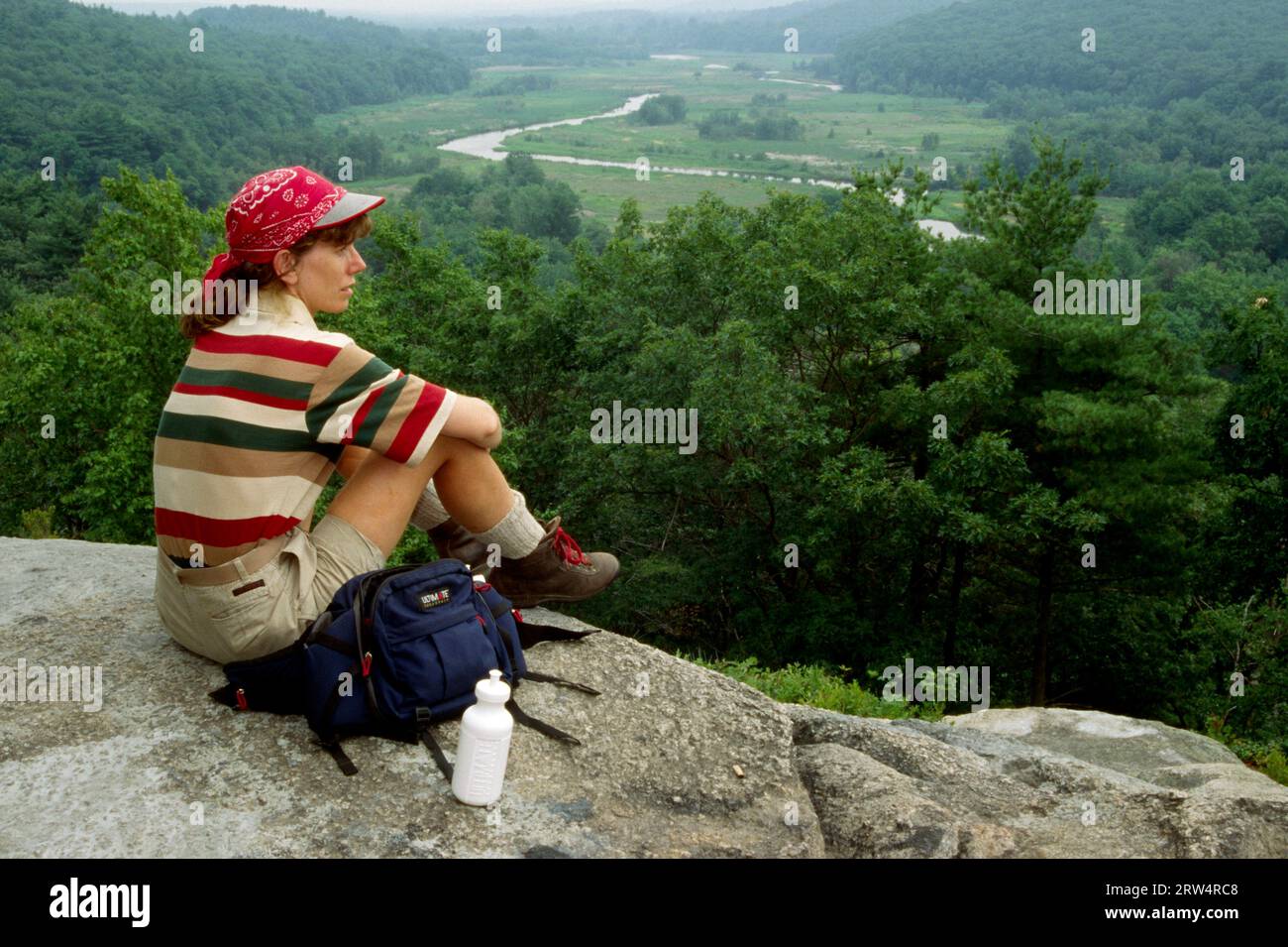 King Philips Rock, Blackstone River & Canal State Park, Massachusetts Foto Stock