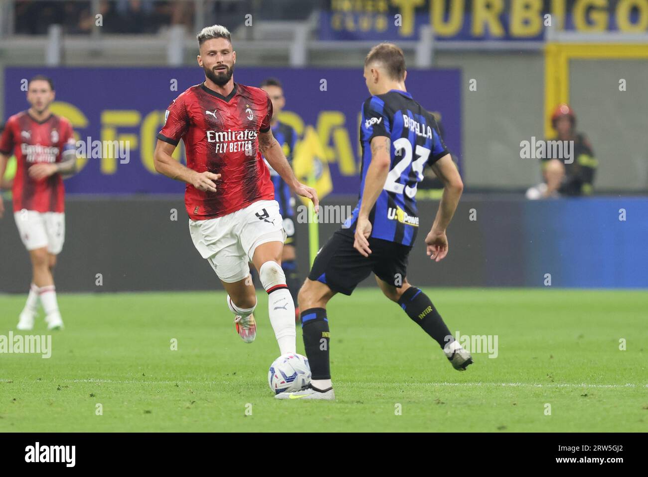 Milano, Italia. 16 settembre 2023. Milano 16 09 2023 Stadio G Meazza serie A Tim Campionato 2023/24 FC Inter - AC Milan nella foto :Olivier Giroud (9 AC Milan) crediti: Kines Milano/Alamy Live News Foto Stock