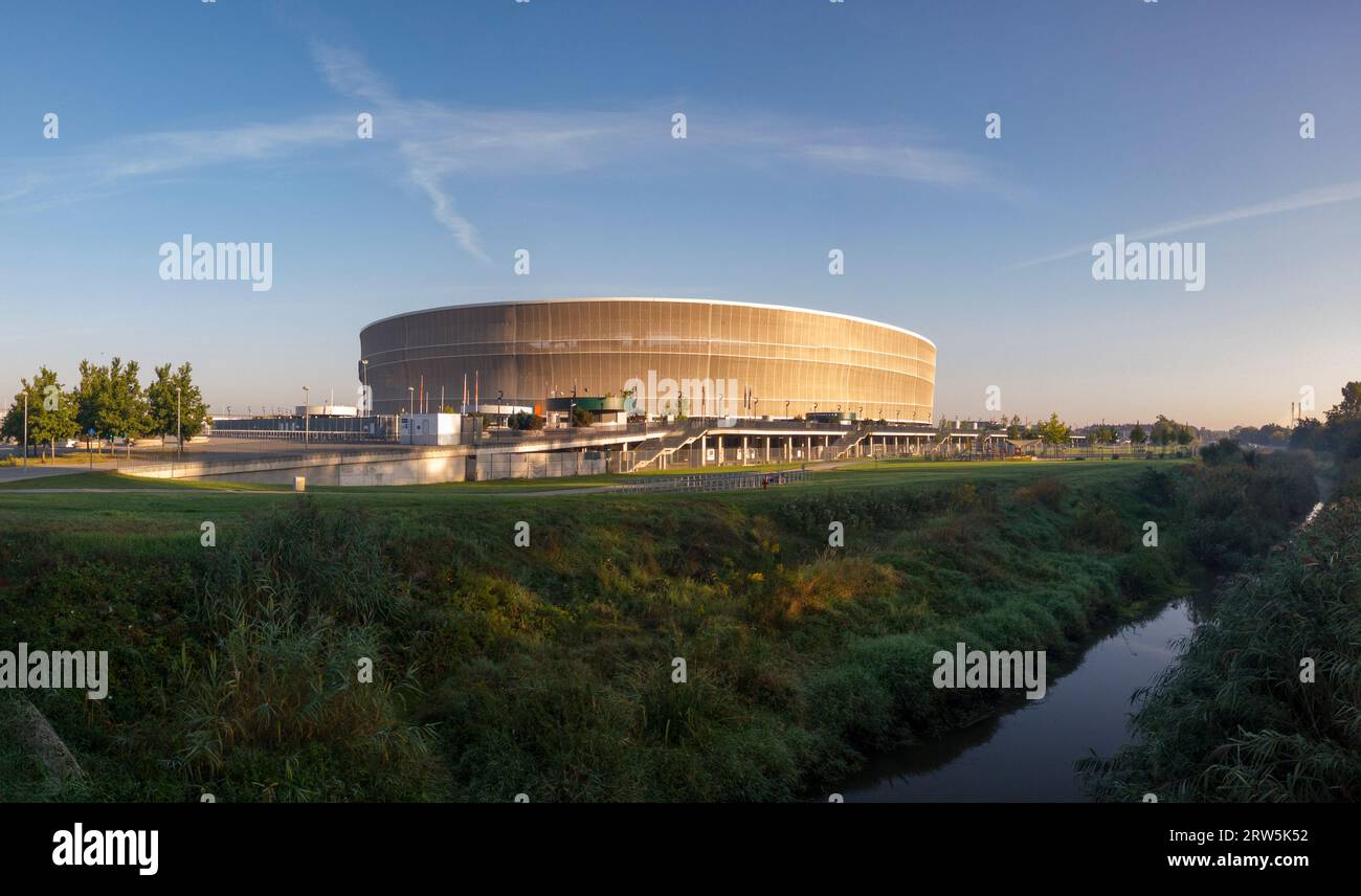 Lo Stadion Wrocław alla periferia di Breslavia in Polonia Foto Stock