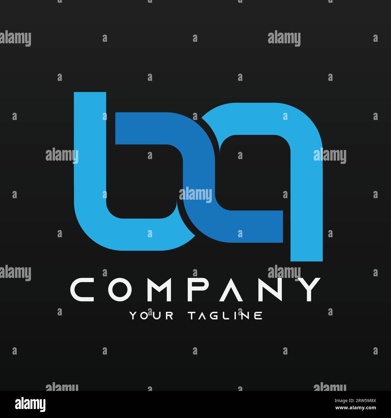 Logo alfabetico illustrazione logo vettore della lettera BA Illustrazione Vettoriale
