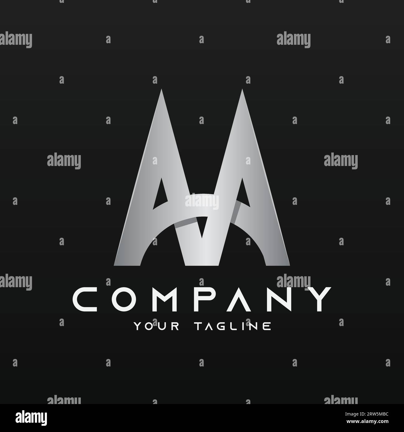 Logo alfabetico illustrazione logo vettore di lettera AA 3d. Illustrazione Vettoriale
