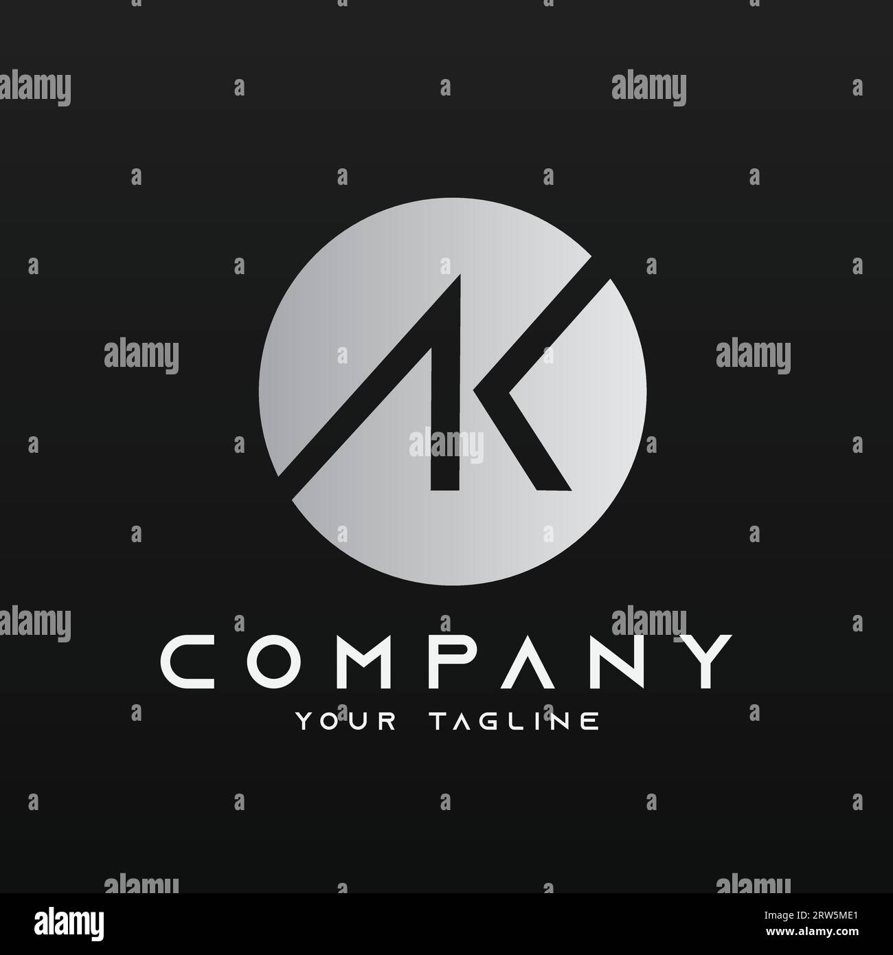 Logo alfabetico illustrazione logo vettore della lettera AK Illustrazione Vettoriale