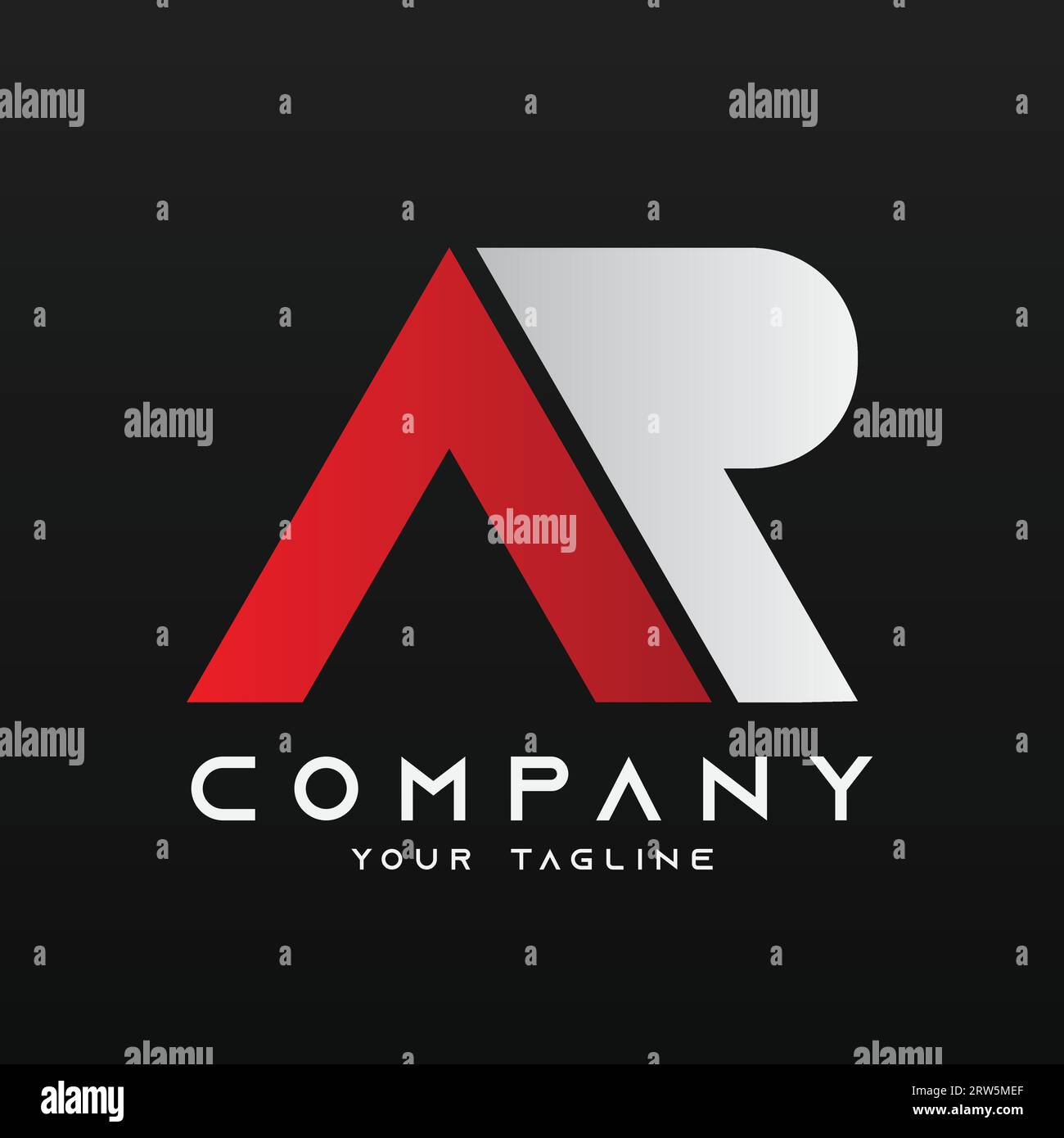 Logo alfabetico illustrazione logo vettore di lettera AR Illustrazione Vettoriale