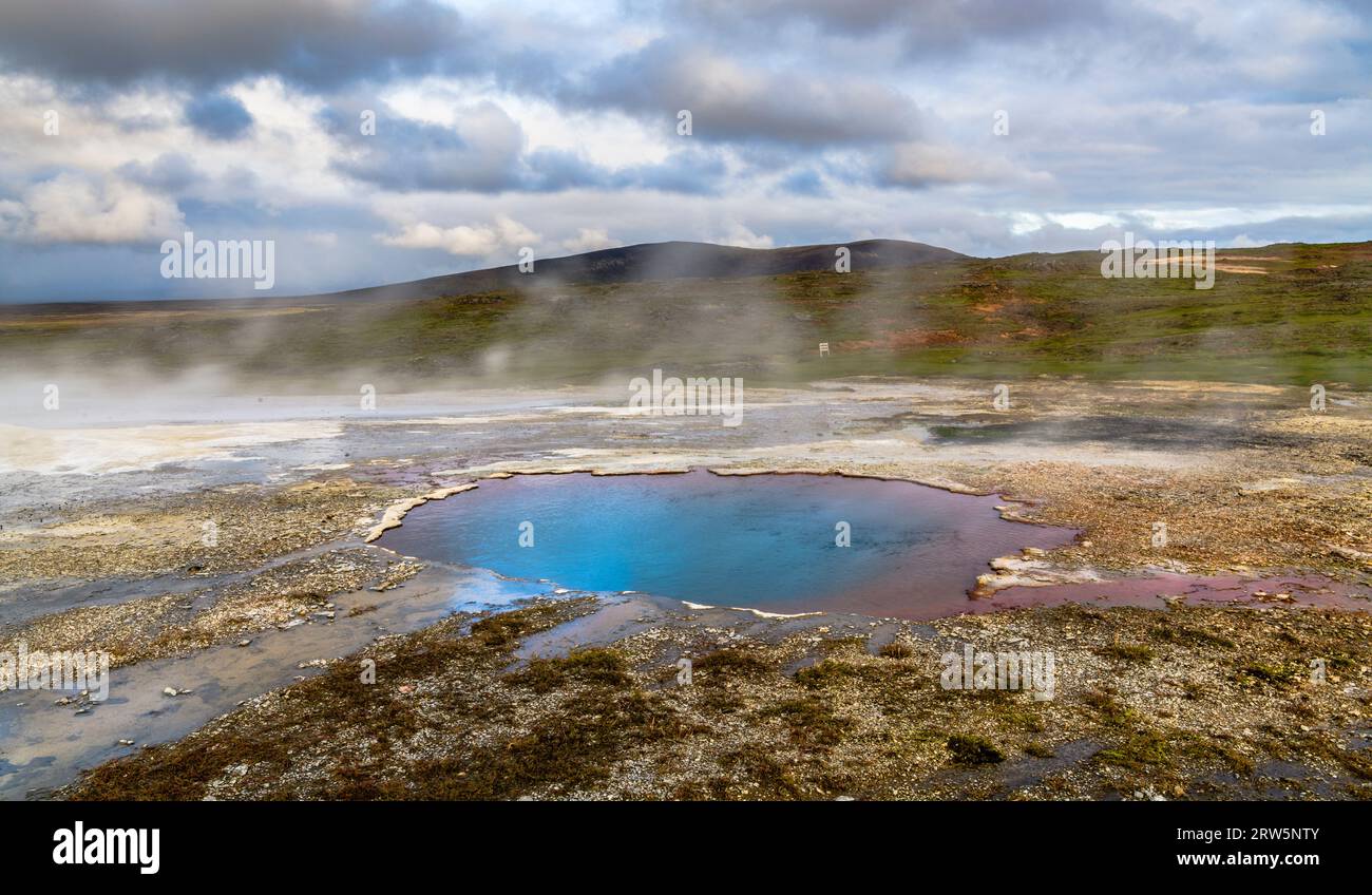 Sorgenti termali Blahver ad Hveravellir, Islanda Foto Stock