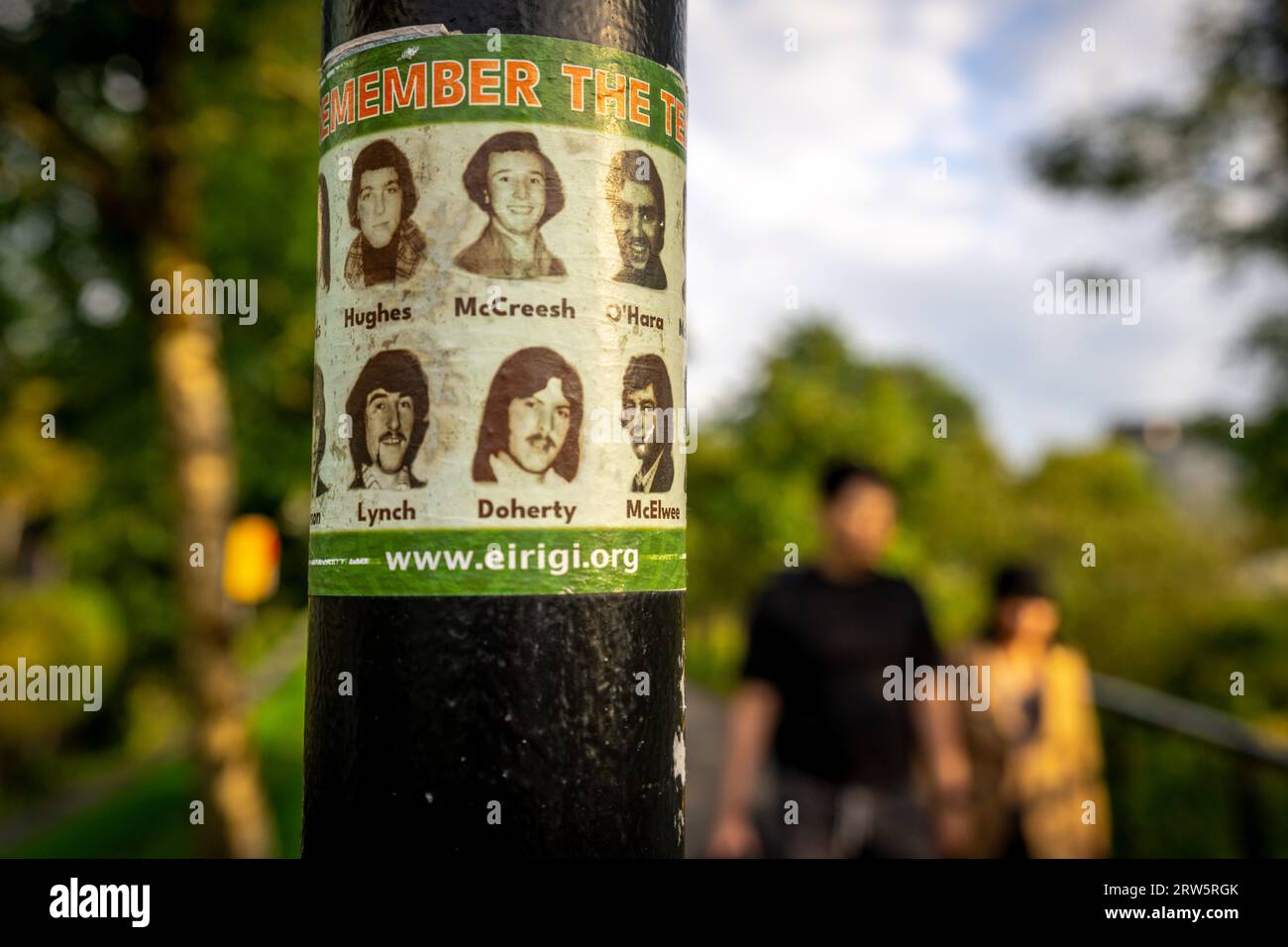 Poster commemorativo dello sciopero della fame del 1981 a Galway, Irlanda, Regno Unito Éirígí Foto Stock