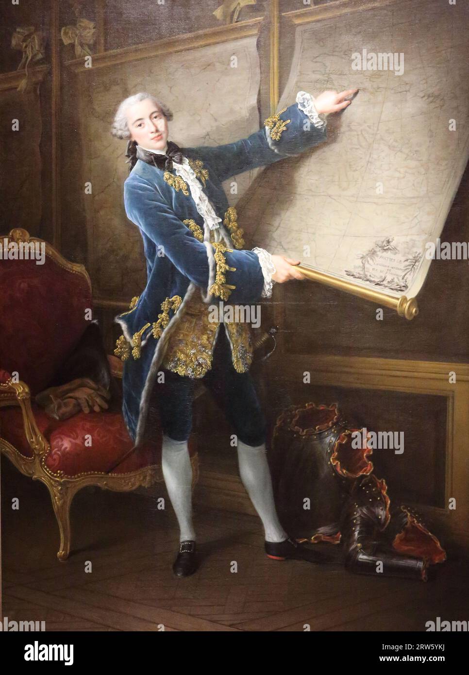 Il conte di Vaudreuil del ritrattista francese Francois-Hubert Drouais alla National Gallery, Londra, Regno Unito Foto Stock