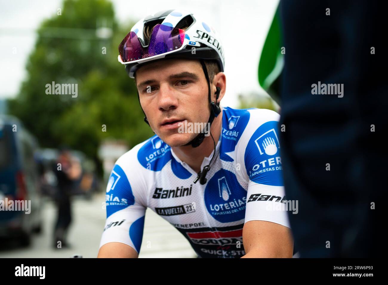 Remco Evenepoel (Soudal Quick-Step) visto dopo la 20a tappa della corsa spagnola la Vuelta. Foto Stock