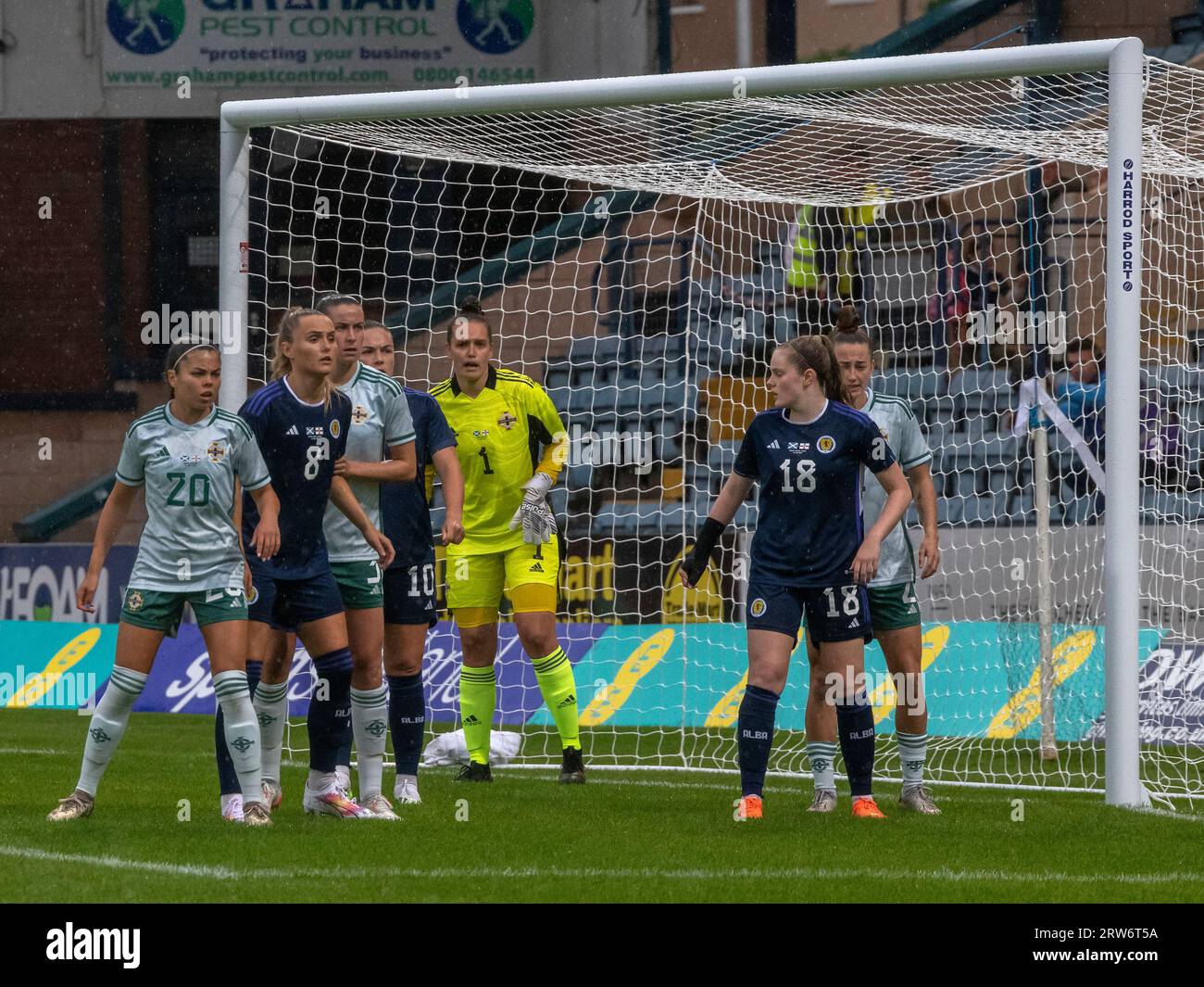 Dundee, Scozia, Regno Unito. 14 luglio 2023: Un'amichevole internazionale tra le donne scozzesi e le donne dell'Irlanda del Nord a Dens Park, Dundee. Foto Stock