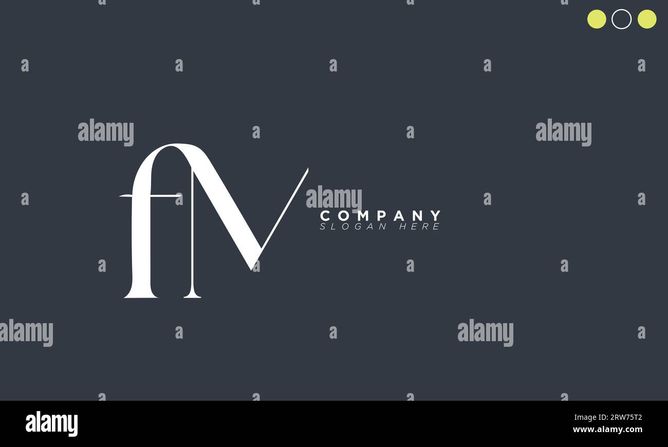 Lettere alfabetiche FM iniziali logo monogramma Illustrazione Vettoriale