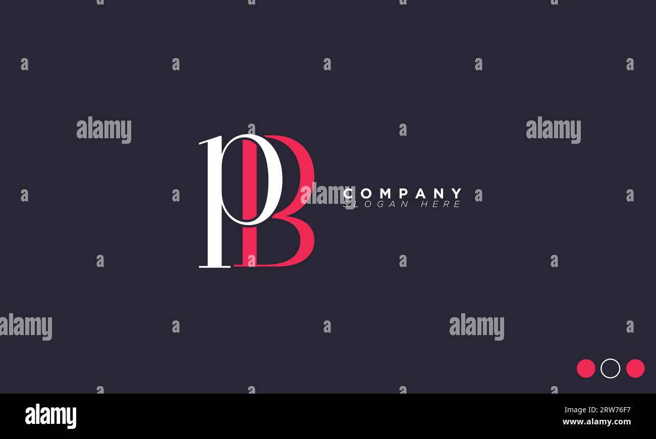 PB lettere alfabetiche iniziali logo monogramma Illustrazione Vettoriale