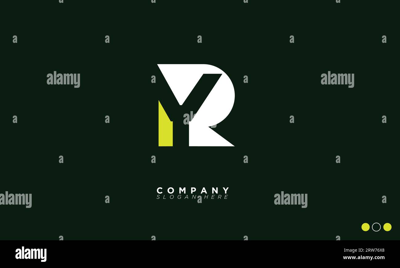 YR lettere alfabetiche iniziali monogramma logo Illustrazione Vettoriale