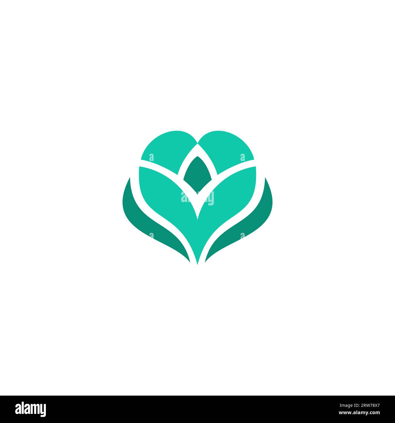 Design con logo Love Flower. Logo Lotus Illustrazione Vettoriale