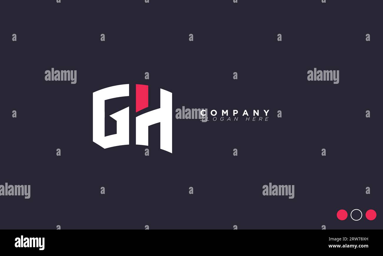 GH lettere alfabetiche iniziali logo monogramma Illustrazione Vettoriale