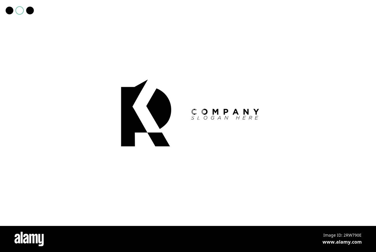 Lettere alfabetiche RK iniziali logo monogramma Illustrazione Vettoriale
