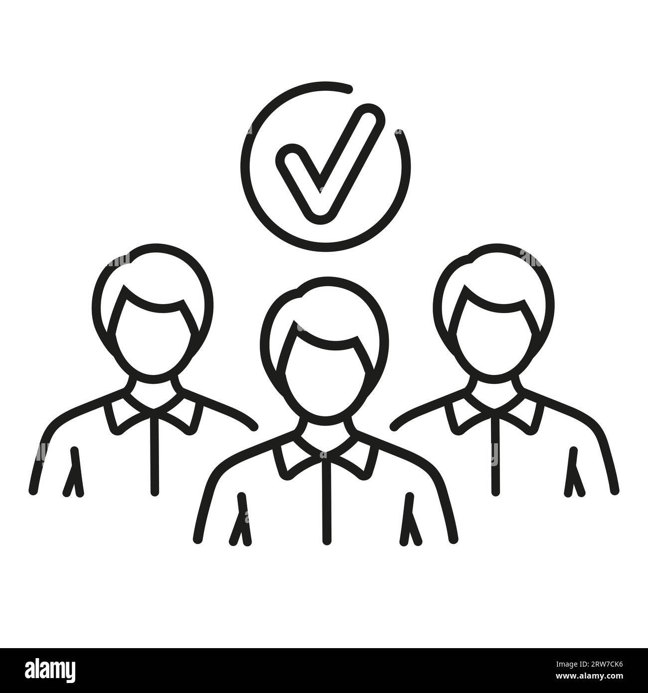 Iscrizione, partecipazione a gruppi di team, nuova comunità sociale membro, aggiunta di un utente Internet, icona della linea di contatto amico. Lavoro di squadra, cooperazione commerciale. Vettore Illustrazione Vettoriale