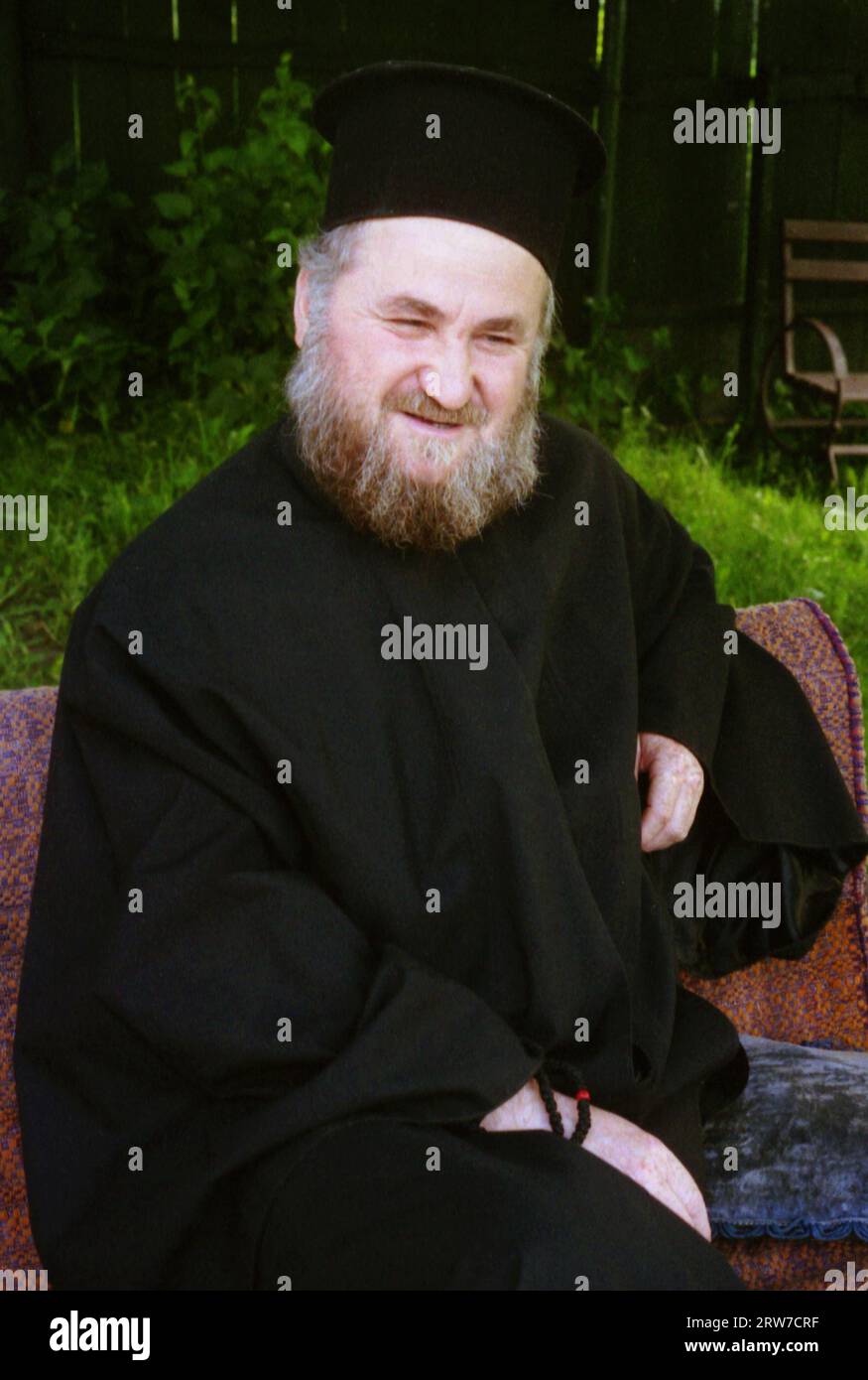 Padre Ieronim Stanciu al monastero di Cernica, Romania, 1999 Foto Stock