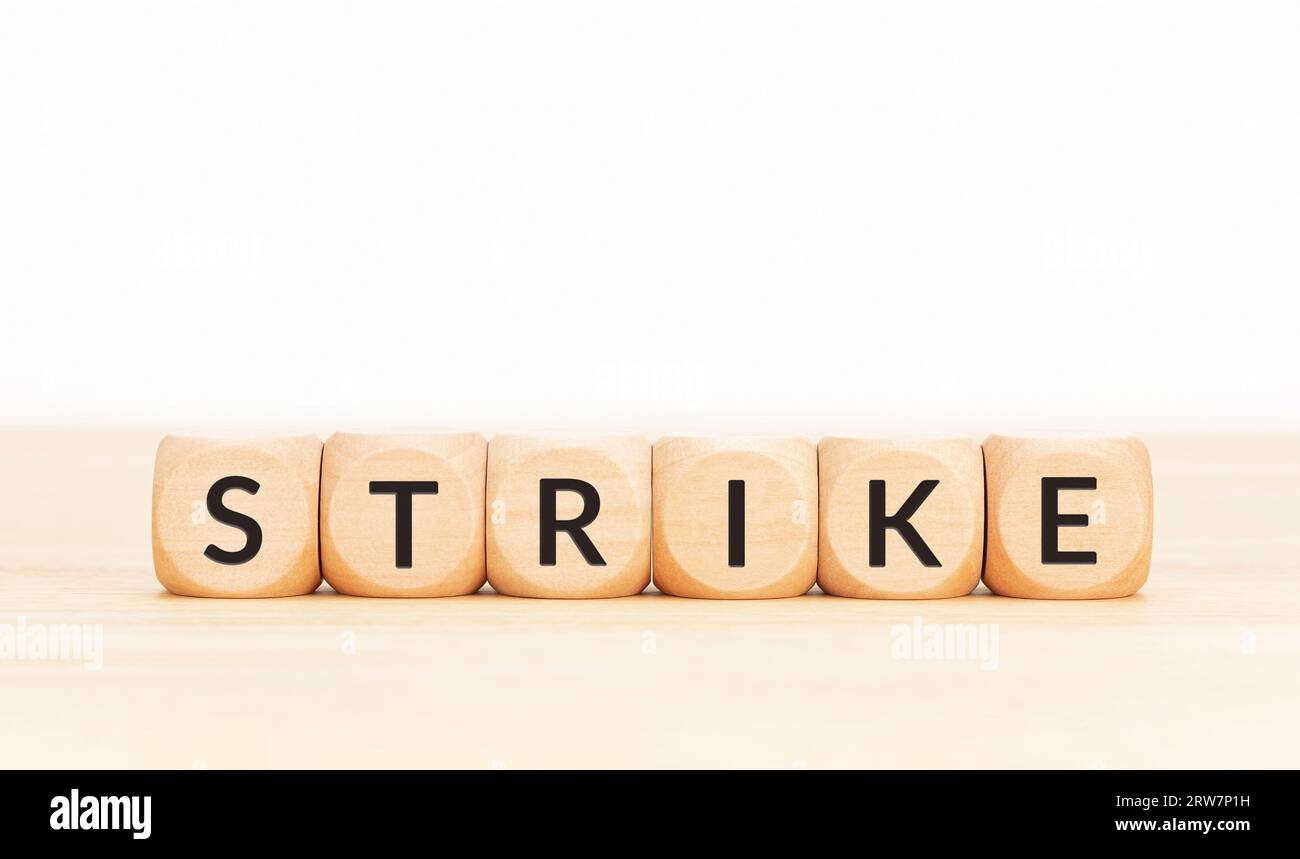 Colpire i blocchi di legno. Copia spazio Foto Stock